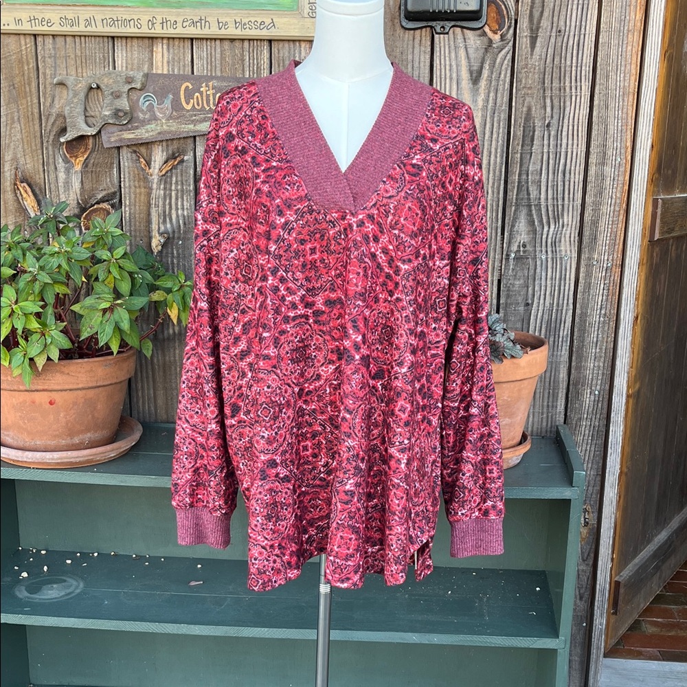 Ruby Rd. Woman 2X V-neck tunic long sleeve.